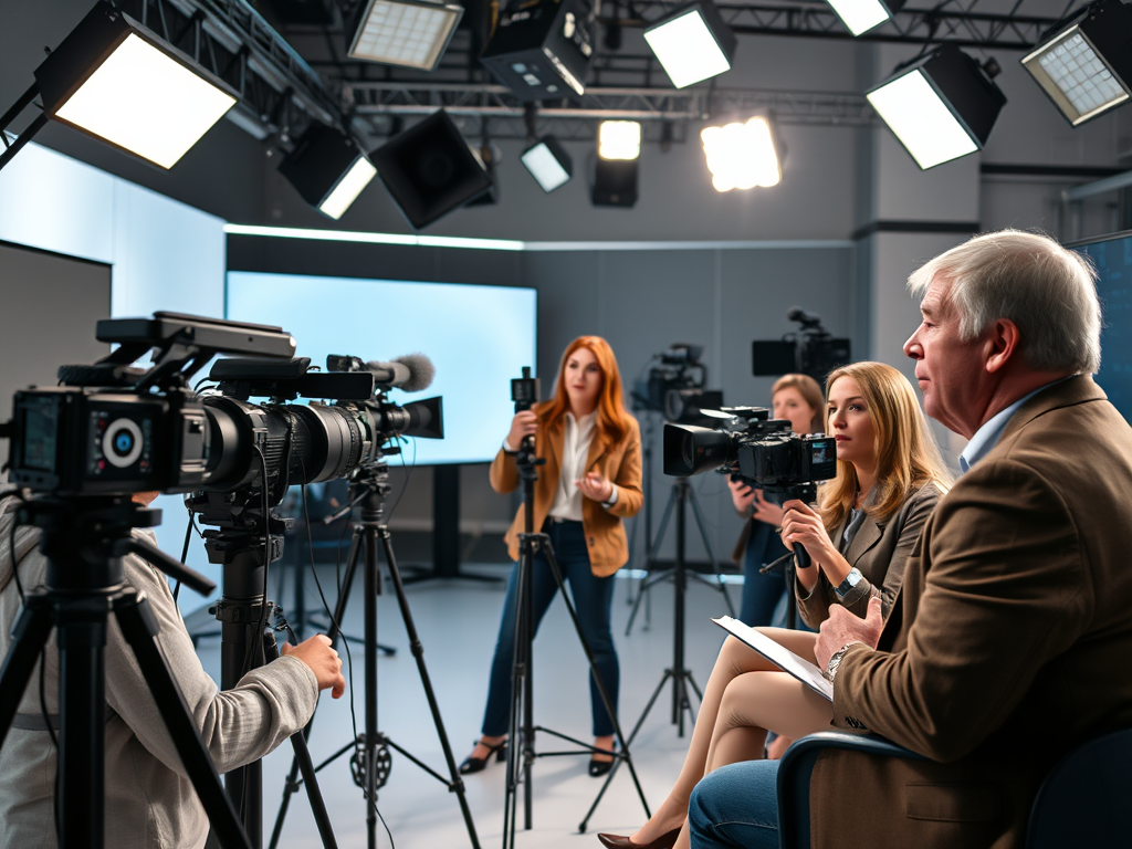 Lady on the set of a television show.